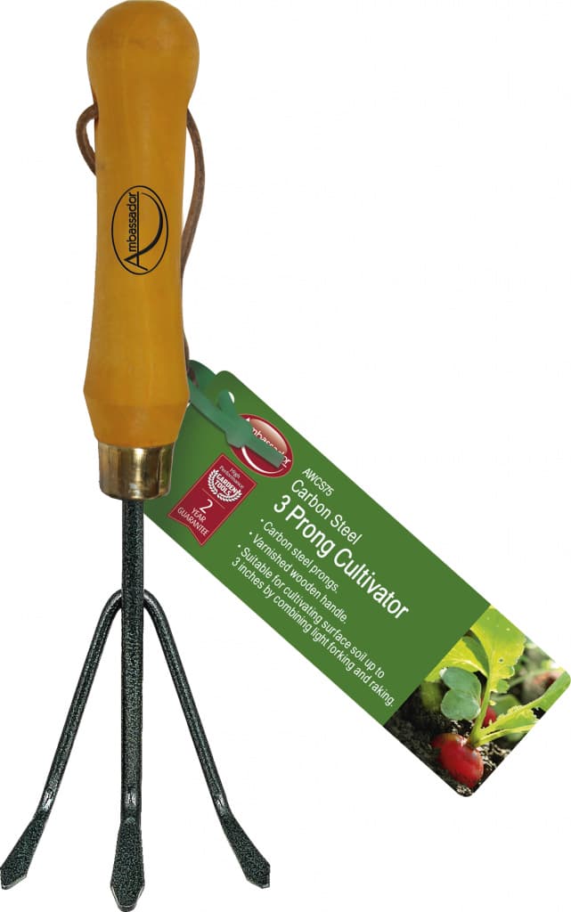 Carbon Steel 3 Prong Cultivator