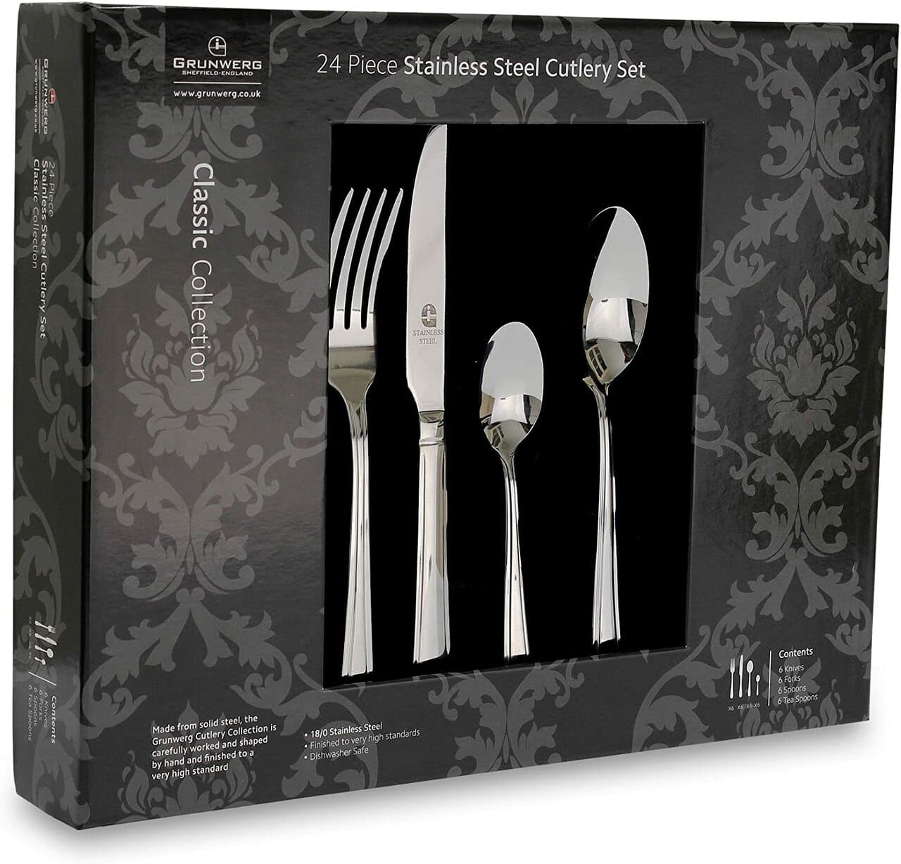 Harley 24-Piece Cutlery Set - 24 Piece Cutlery Set with Square Edge Handle and Linear Border
I/ncludes:
* 6 x Dessert Knives
* 6 x Dessert Forks
* 6 x Dessert Spoons
* 6 x Teaspo